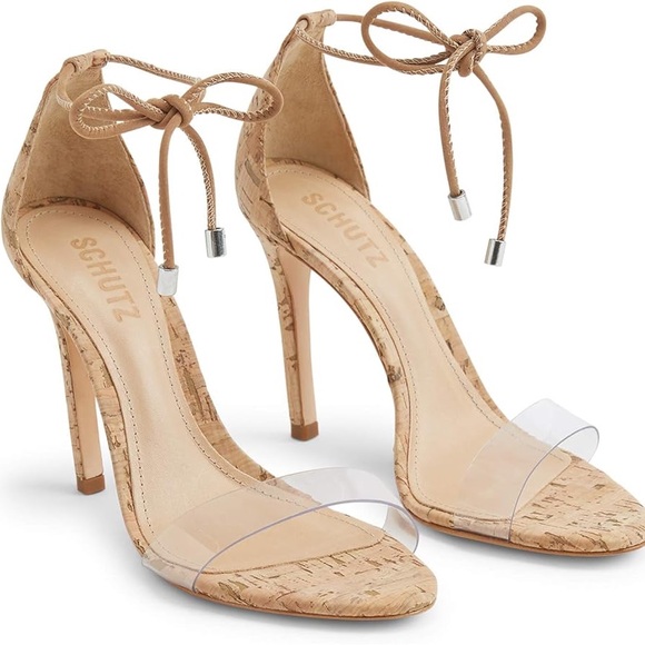 Anthropologie Shoes - Schutz Cork Ankle Tie Heel Sandals